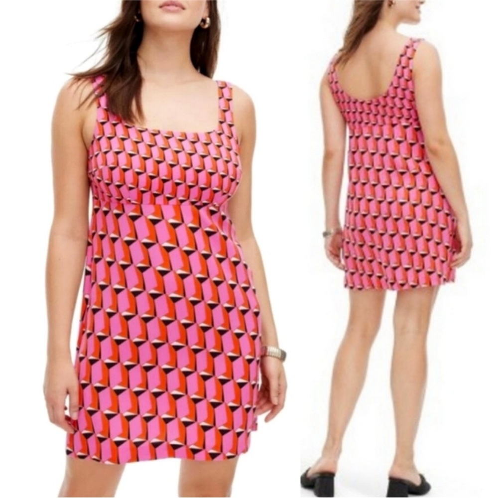 DVF Diane Von Furstenberg X Target Womens 90's Shift Pink Modern Geo MiniDress